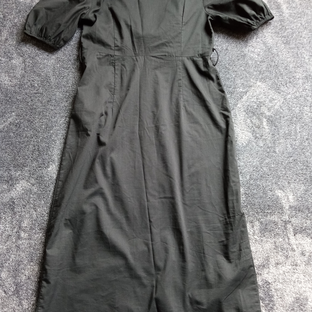 Boohoo black midi dress tie front - Picture 7 of 7